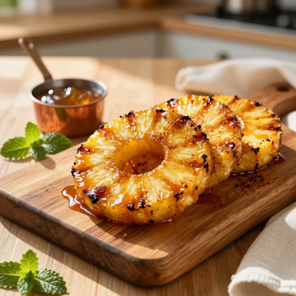 Grilled Pineapple with Cinnamon Sugar Glaze