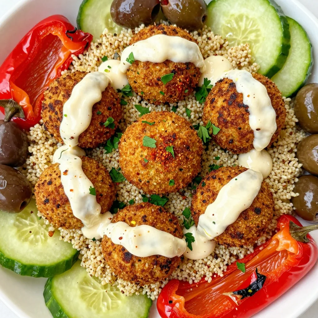 Crispy Baked Falafel Bowls with Tahini Sauce