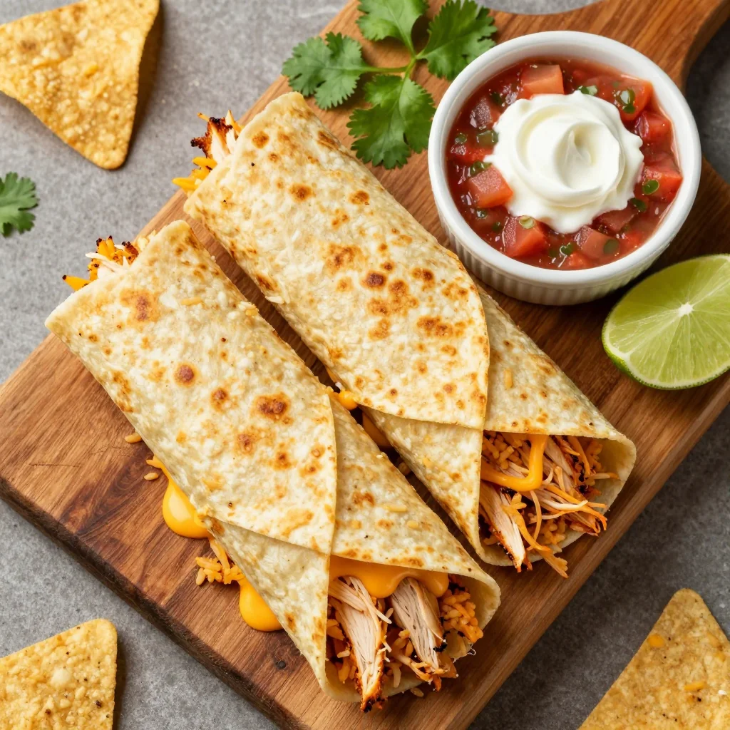 Kid Friendly Cheesy Chicken and Rice Burritos for Lunch