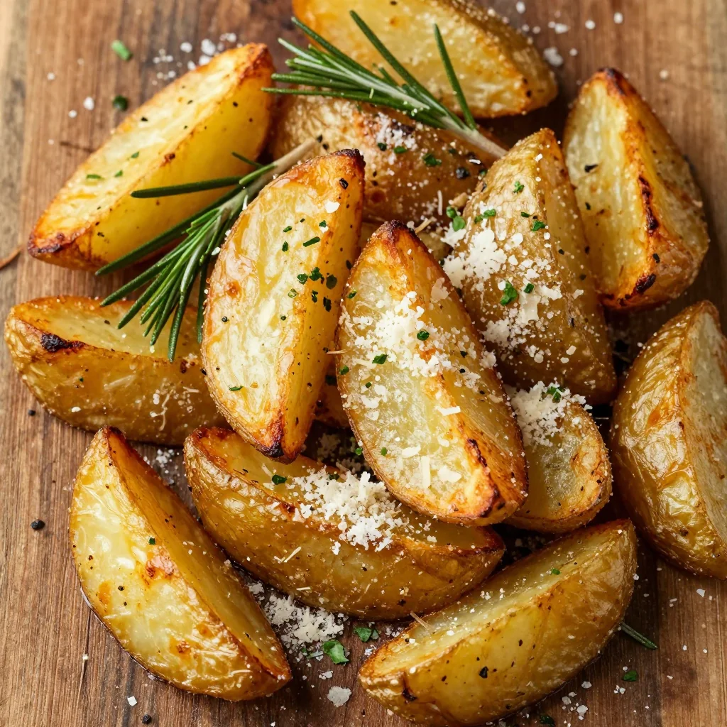 garlic parmesan roasted potatoes with fresh rosemary for january