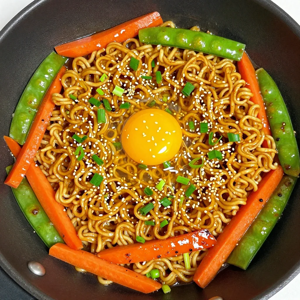 Pantry Clean Out Ramen Noodle Stir Fry with Egg