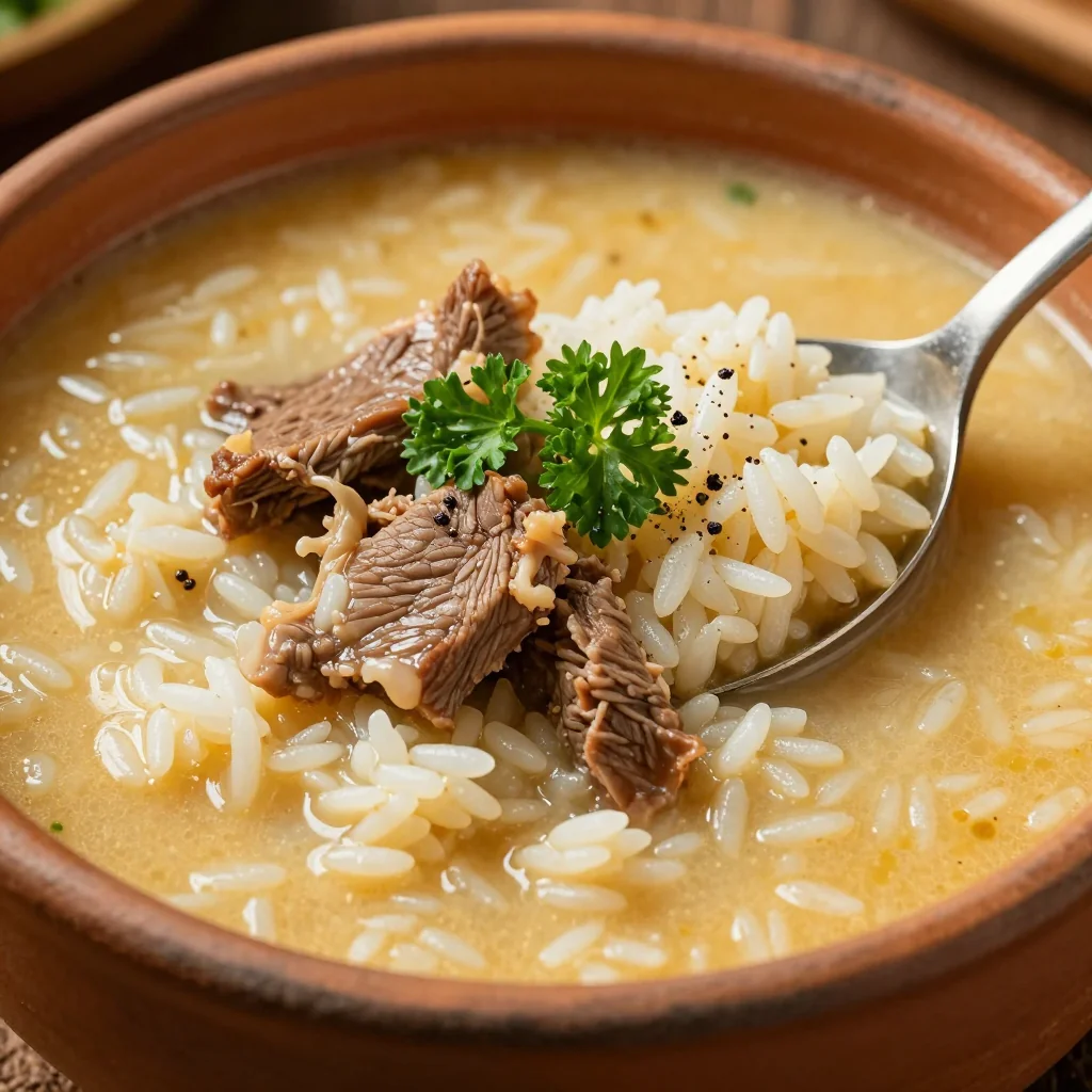 Cozy Creamy Beef and Rice Soup for Winter Comfort