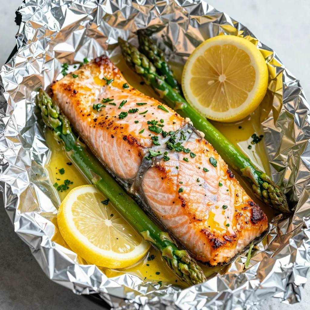 Lemon Herb Salmon Foil Packets For Easy Cleanup
