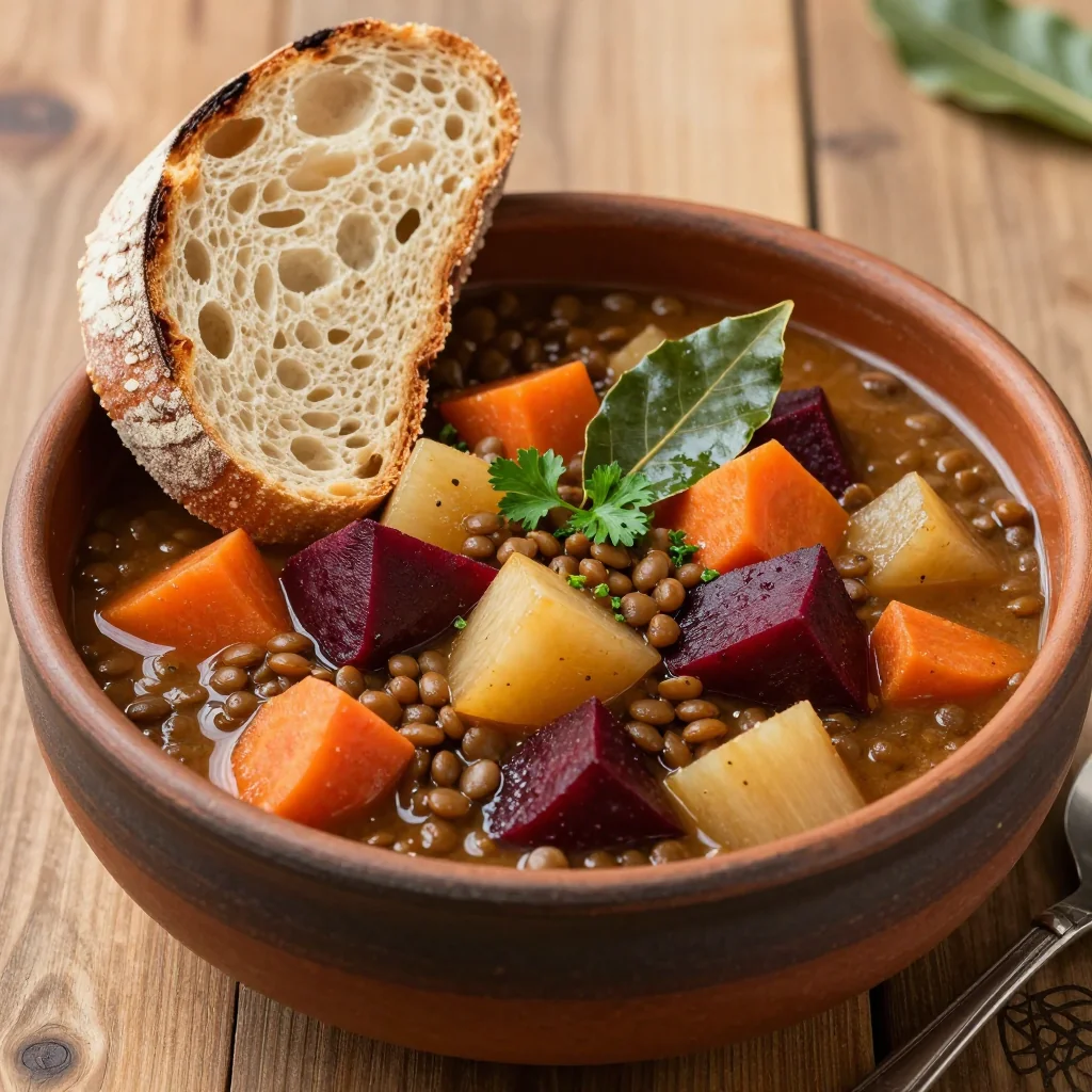 onepot lentil and root vegetable stew for hearty family suppers