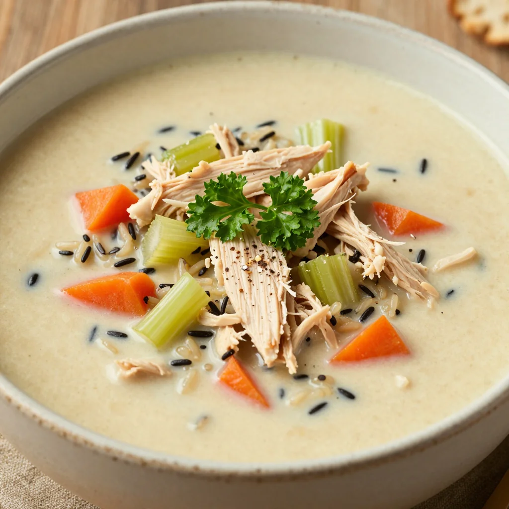 Cozy Creamy Chicken and Wild Rice Soup That is the Ultimate Comfort Food Soup