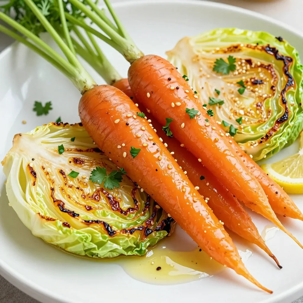 detox lemon garlic roasted carrots and cabbage salad for clean eating