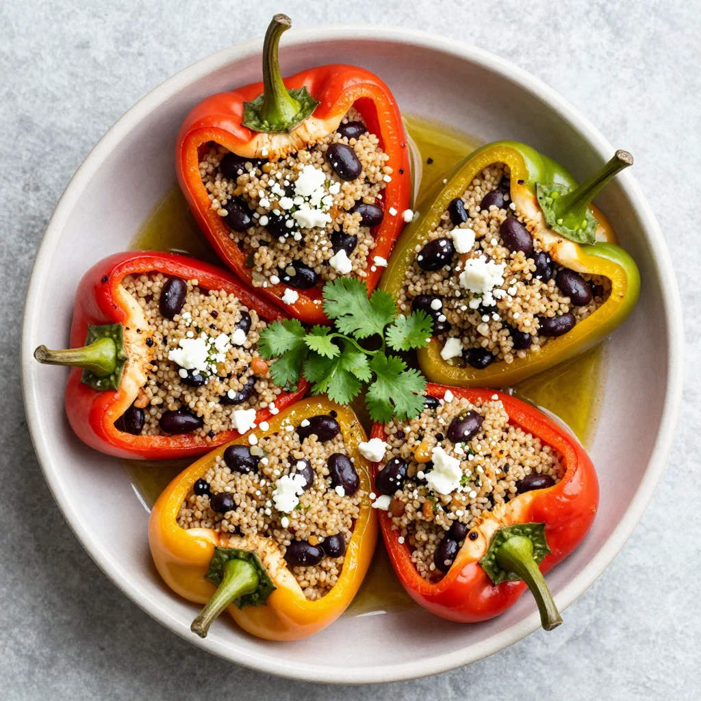 New Year Reset Quinoa And Black Bean Stuffed Peppers