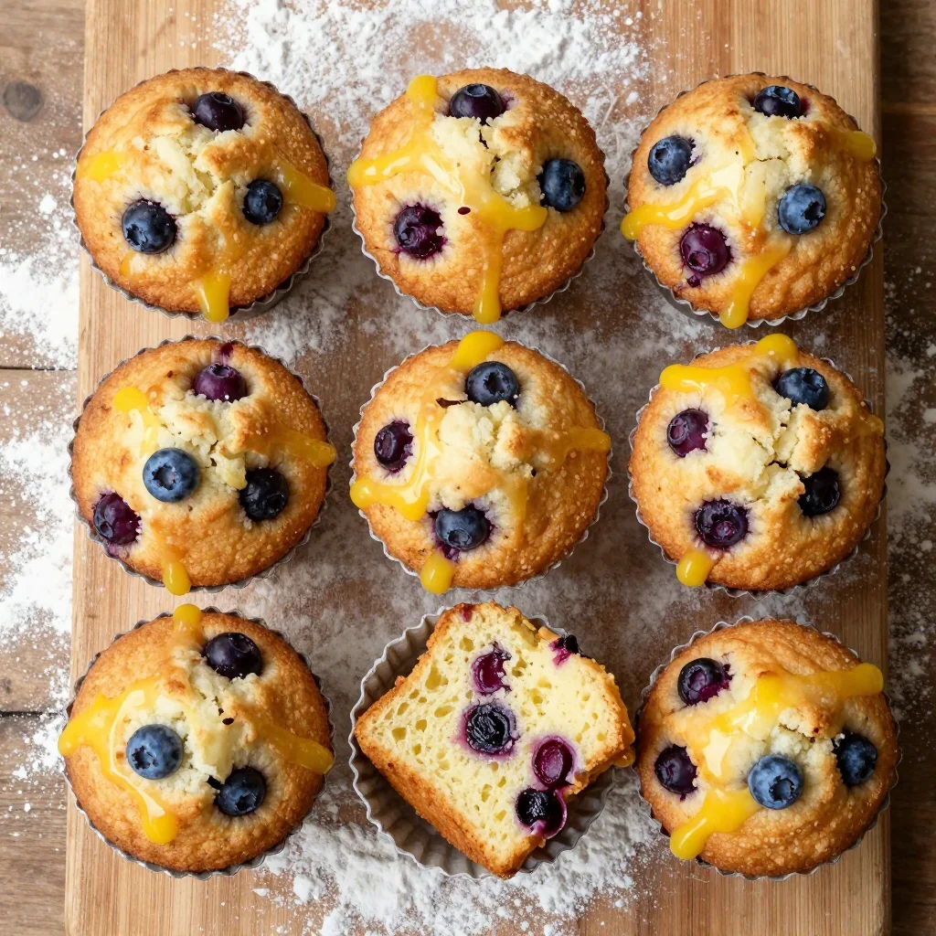 Lemon Blueberry Muffins Bursting with Fresh Winter Flavor