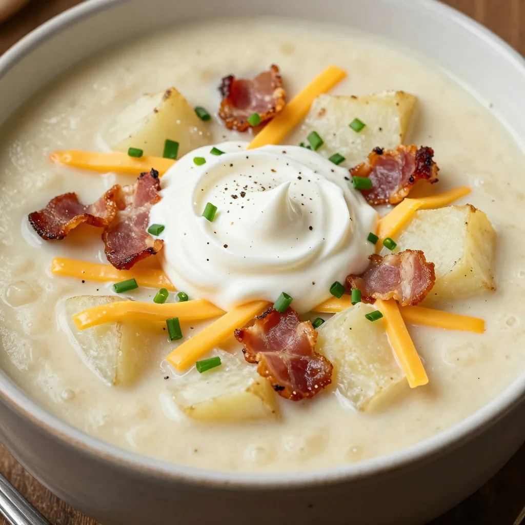 NFL Playoff Loaded Baked Potato Soup for the Game