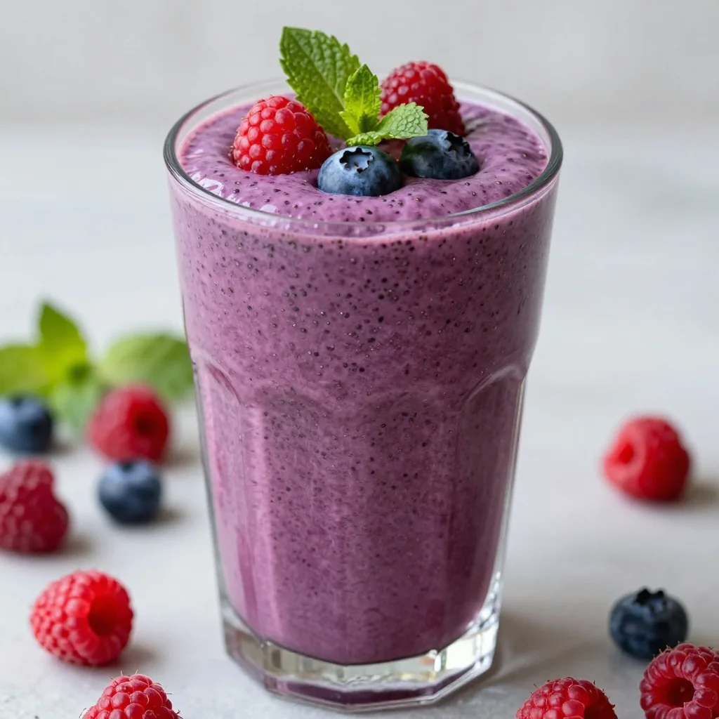 Detox Berry Blast Smoothie with Greek Yogurt for Protein
