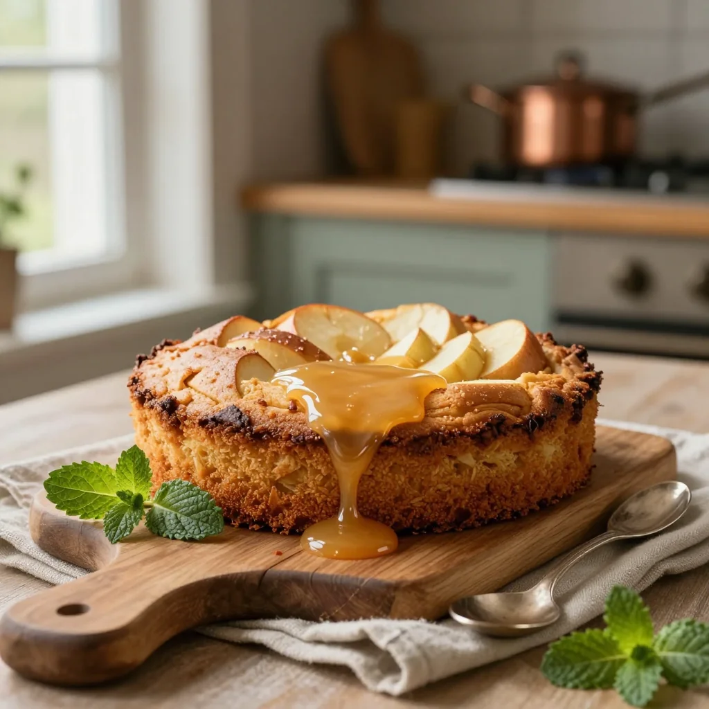Irish Apple Cake with Warm Custard Sauce