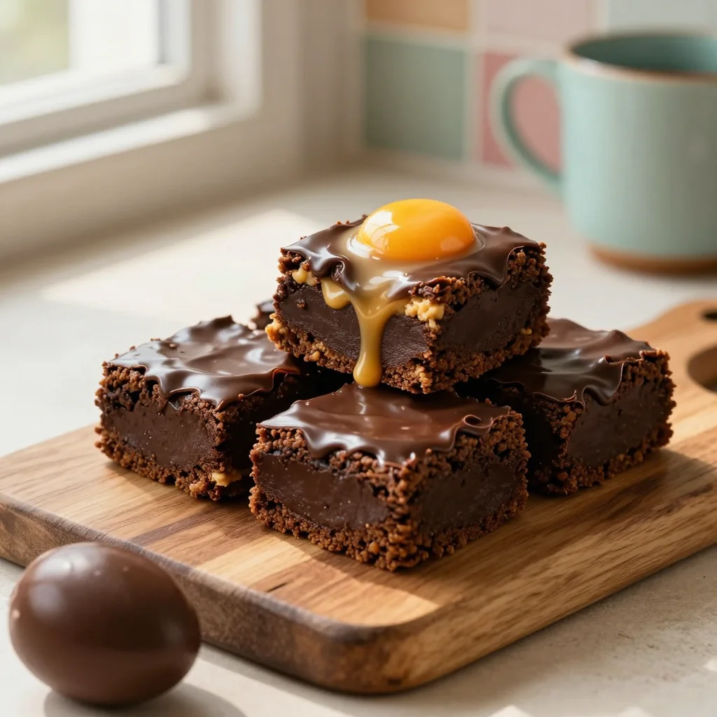 Peanut Butter Egg Brownies with Ganache
