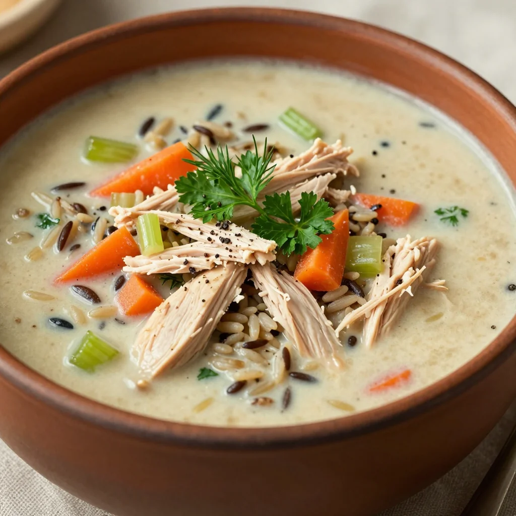 Cozy Slow Cooker Chicken and Wild Rice Soup for January Days