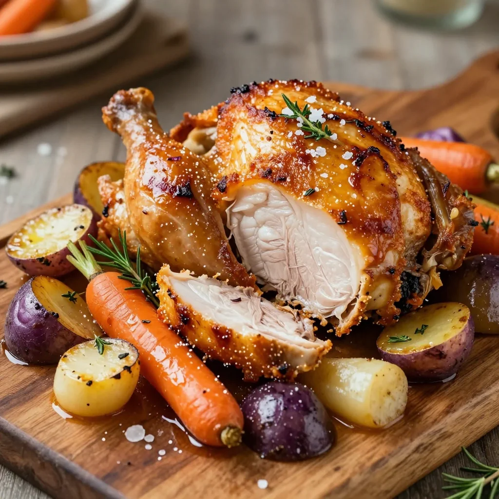 Herb Roasted Chicken and Root Vegetables for Dinner
