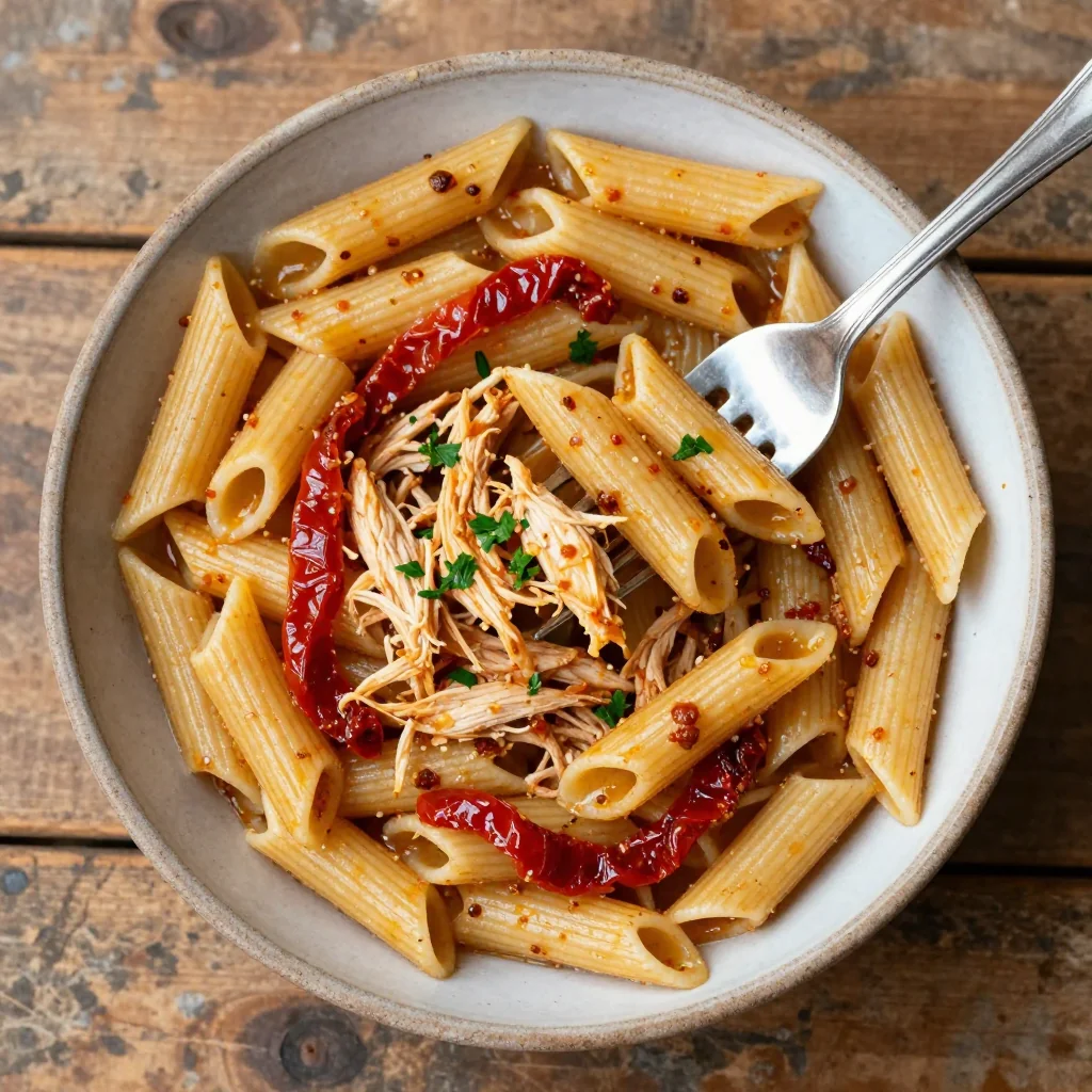 Pantry Pasta With Canned Chicken And Sun-Dried Tomatoes