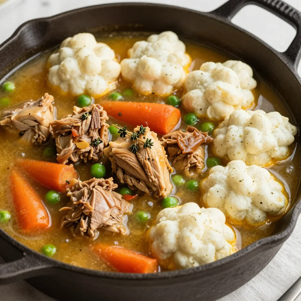 Cozy Chicken Stew With Dumplings And Herbs