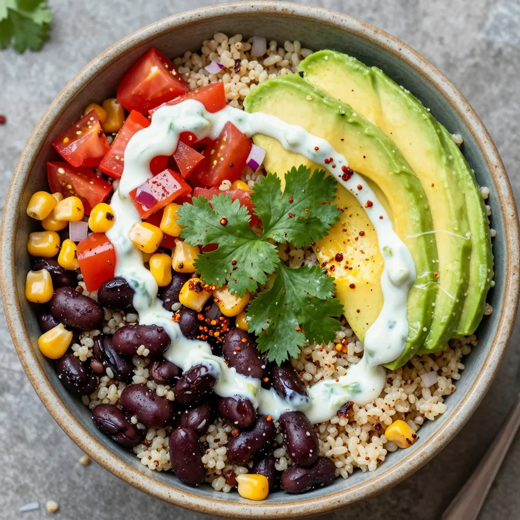 Spicy Black Bean and Quinoa Bowl for Vegan Dinner