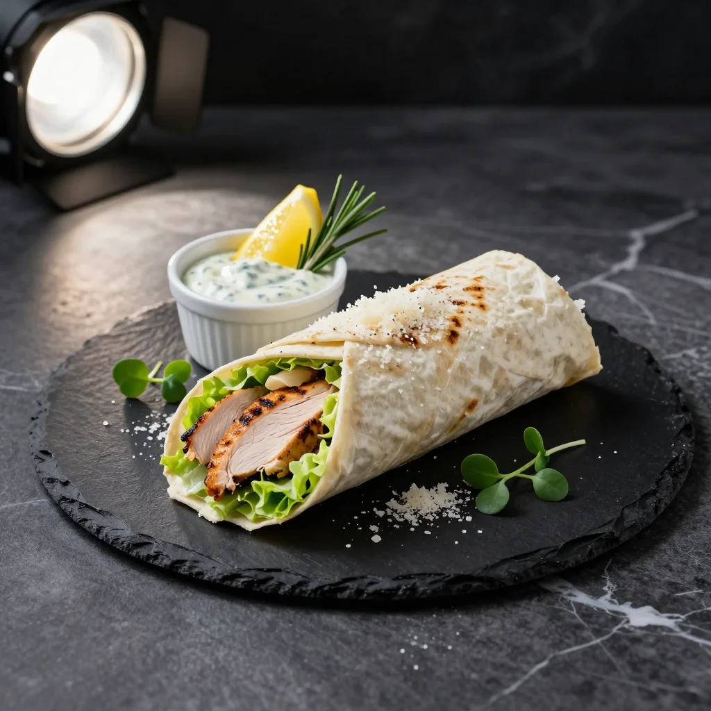 Chicken Caesar Salad Wrap with Grilled Chicken