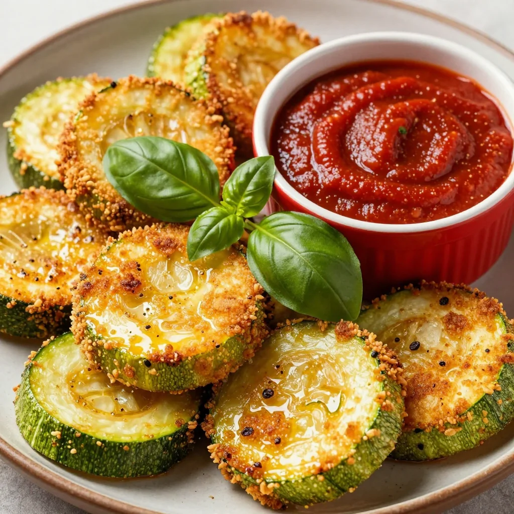 Crispy Fried Zucchini Coins with Marinara Sauce