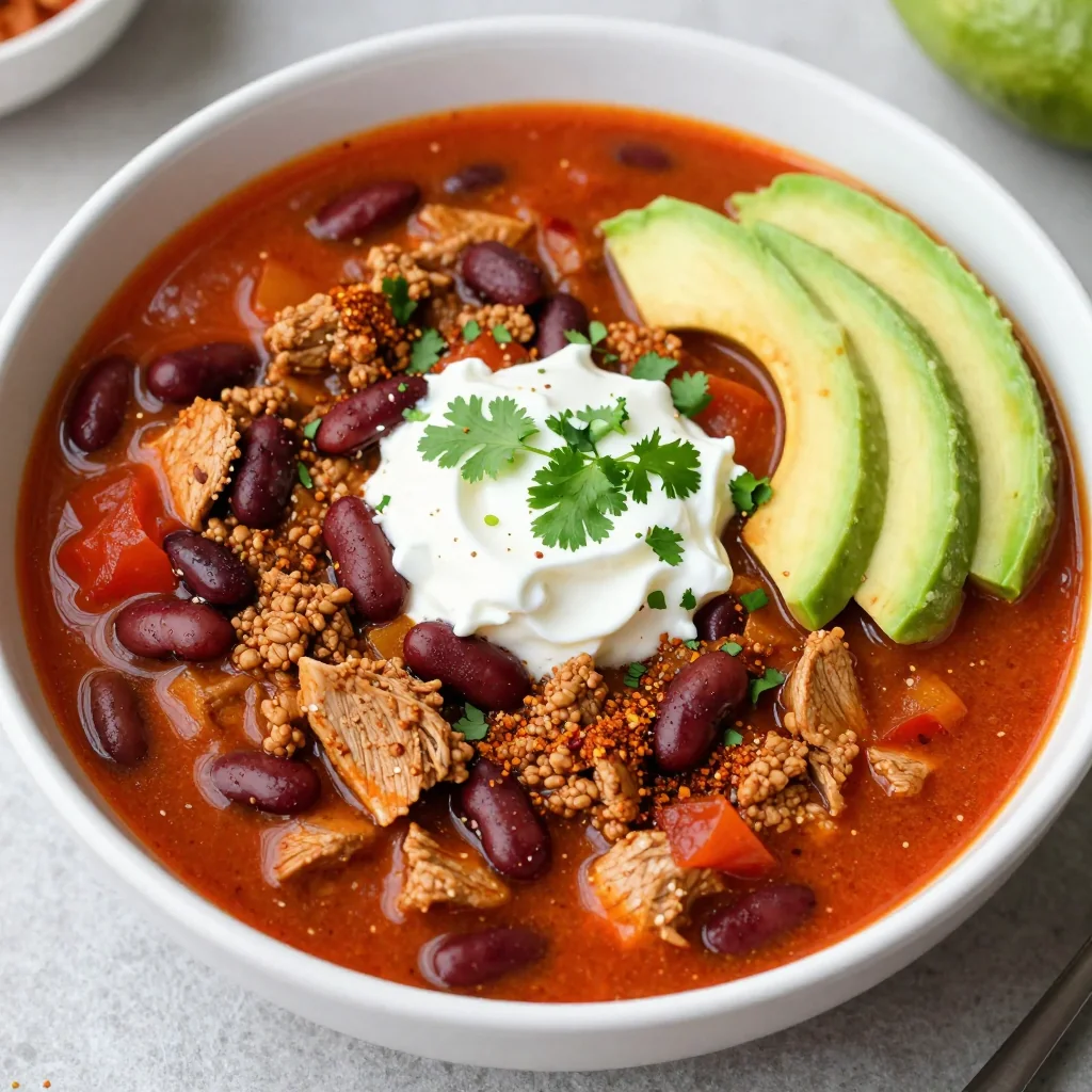 Clean Eating Turkey Chili With Kidney Beans And Spices