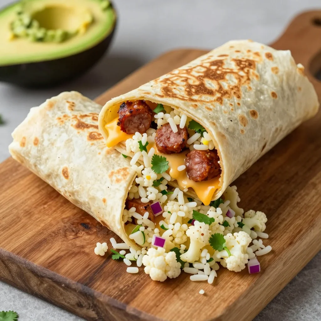 Freezer-Friendly Breakfast Burritos with Cauliflower Rice