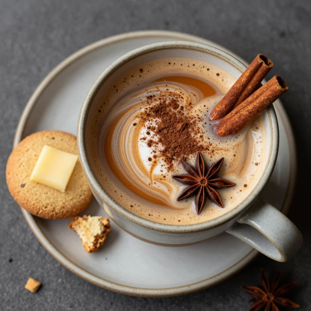 Warm Spiced Chai Latte with Oat Milk for a Cozy Drink