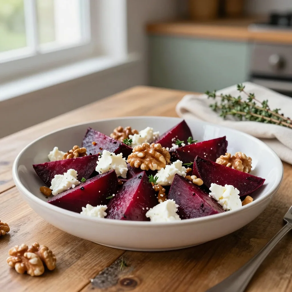 Roasted Beet and Goat Cheese Salad with Walnuts