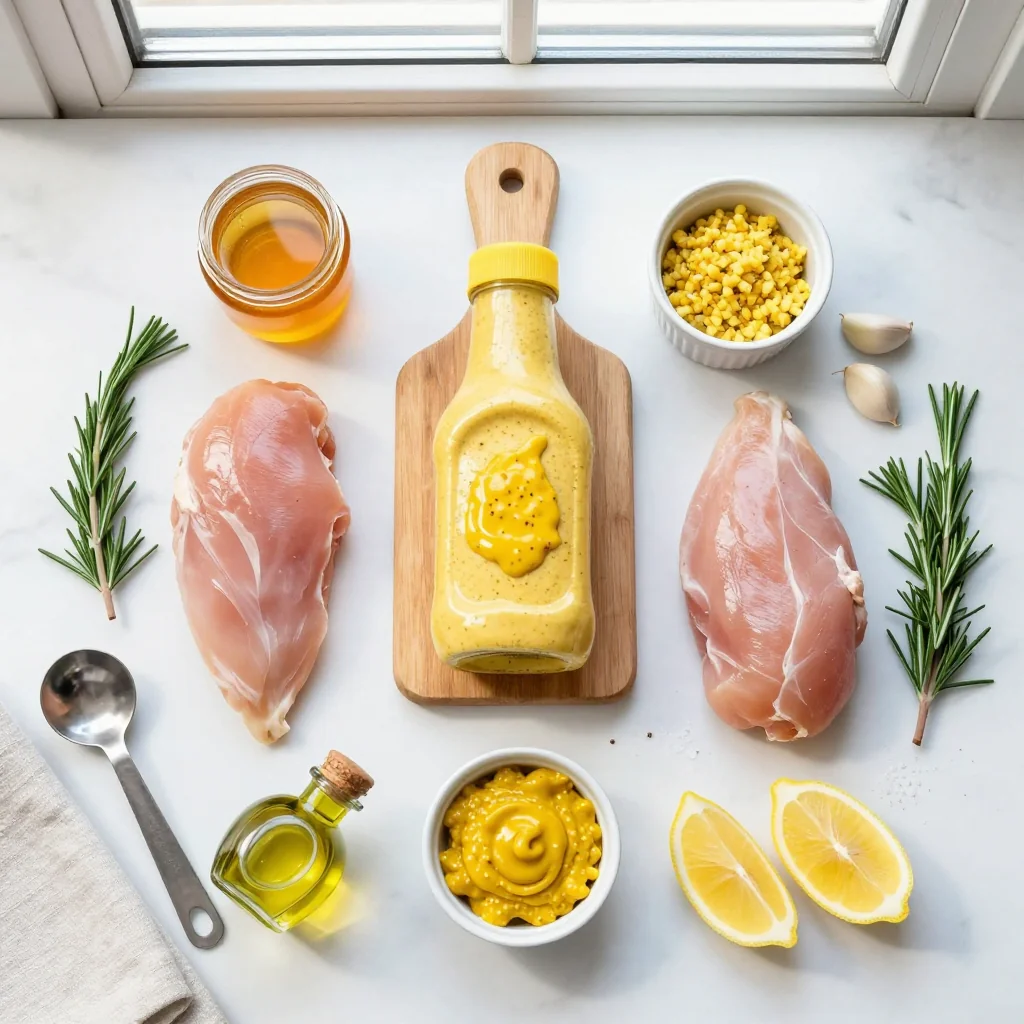 All ingredients for Chicken Tenders with Honey Mustard Sauce