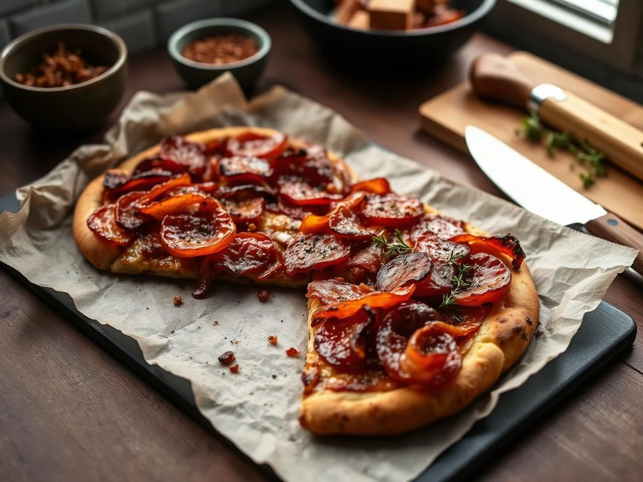 Bacon And Caramelized Onion Pizza