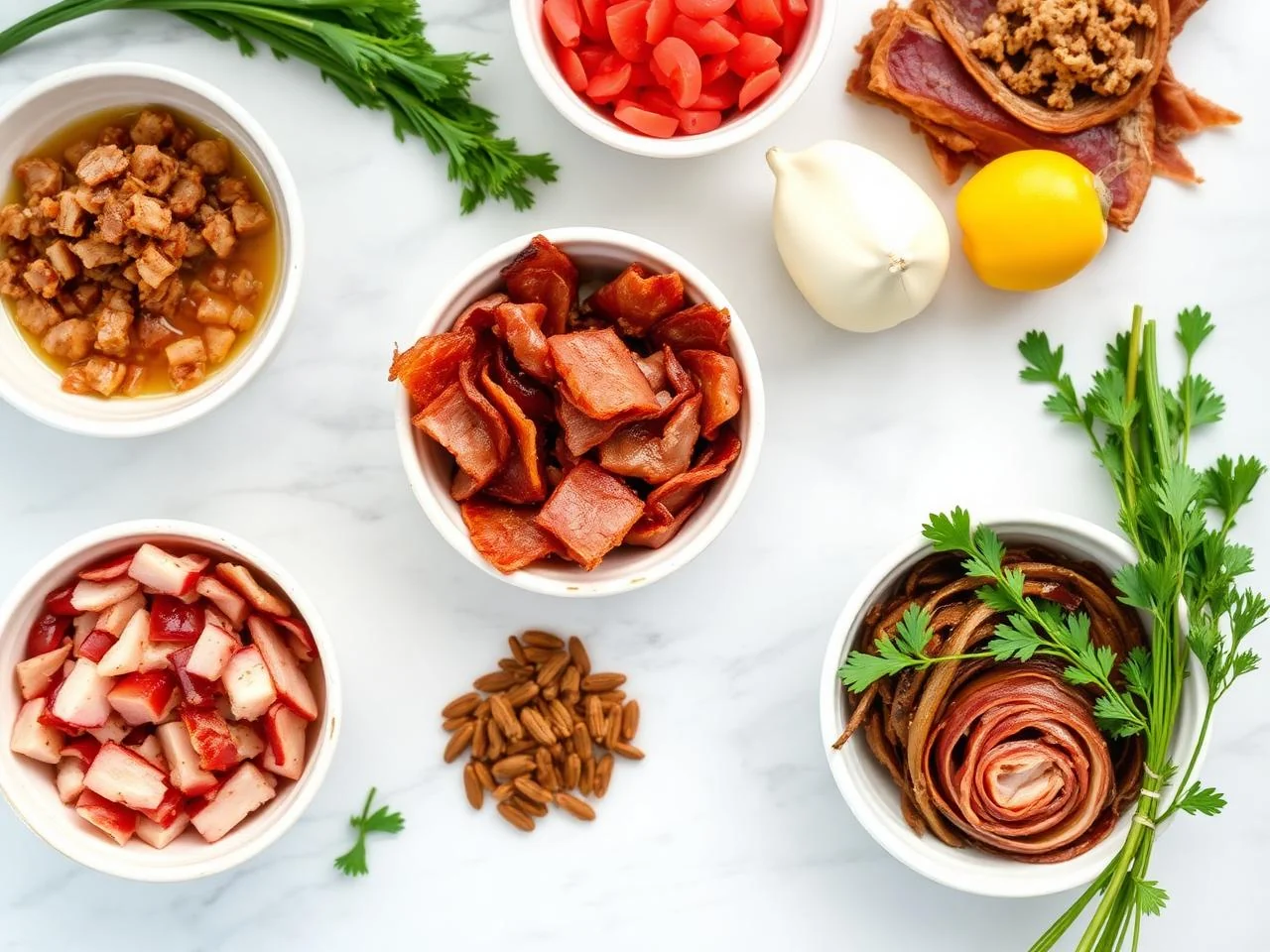 Ingredients for Bacon And Caramelized Onion Quiche