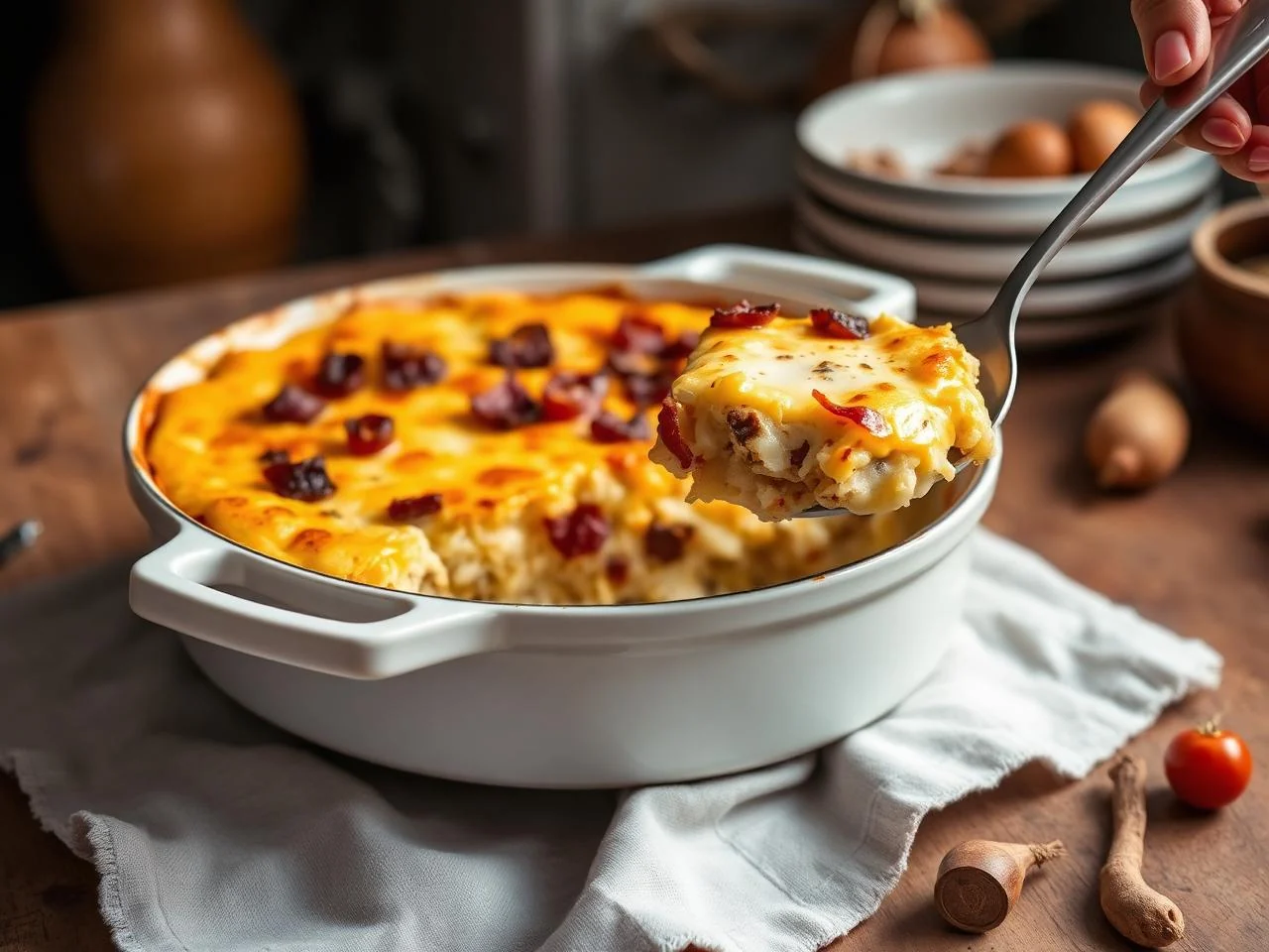 Bacon And Egg Breakfast Burrito Casserole