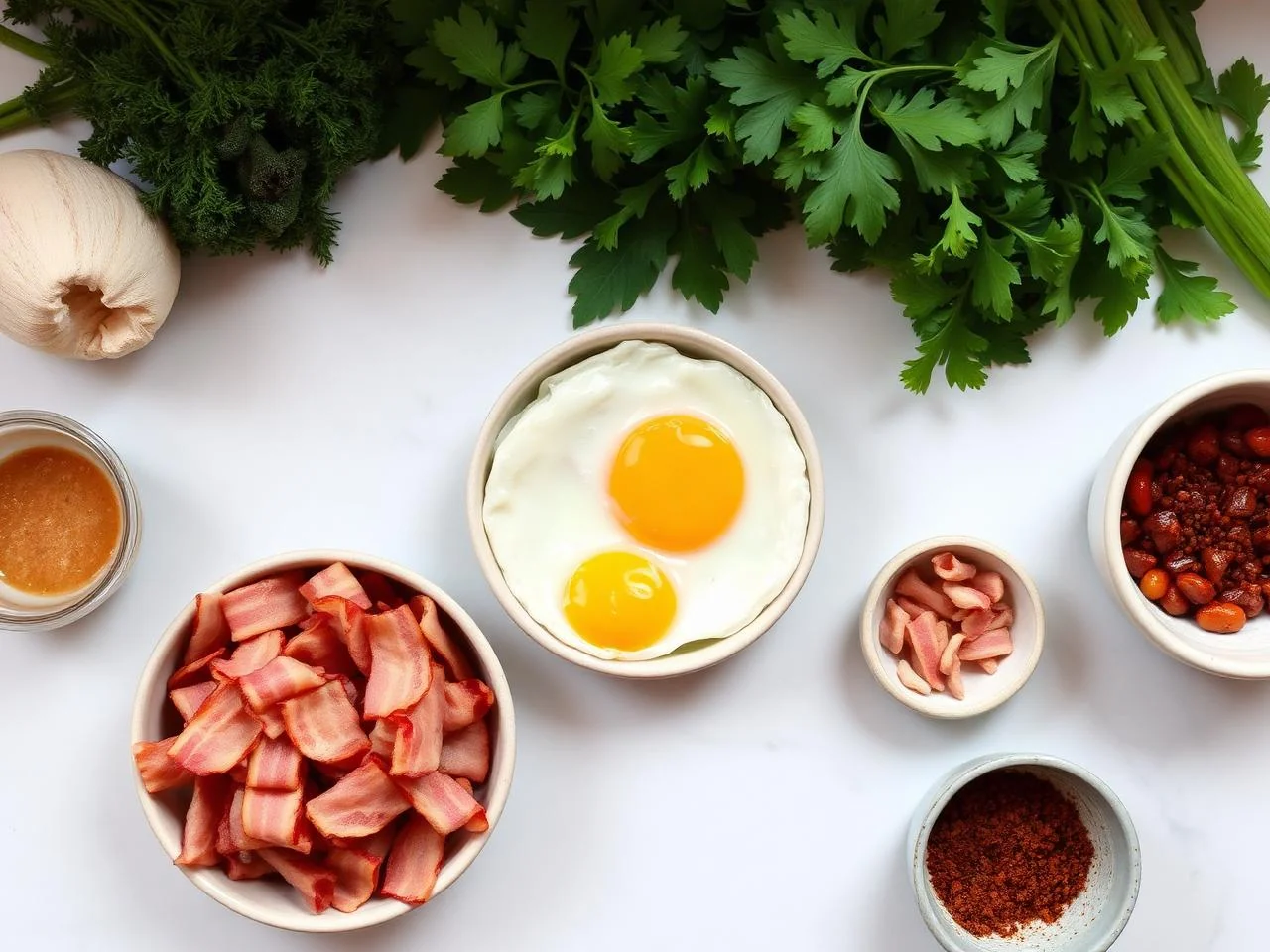 Ingredients for Bacon And Egg Breakfast Burrito