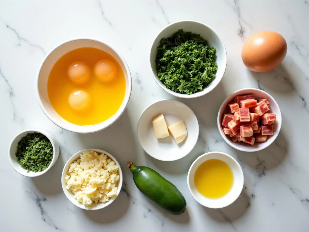 Ingredients for Bacon and Egg Breakfast Muffins