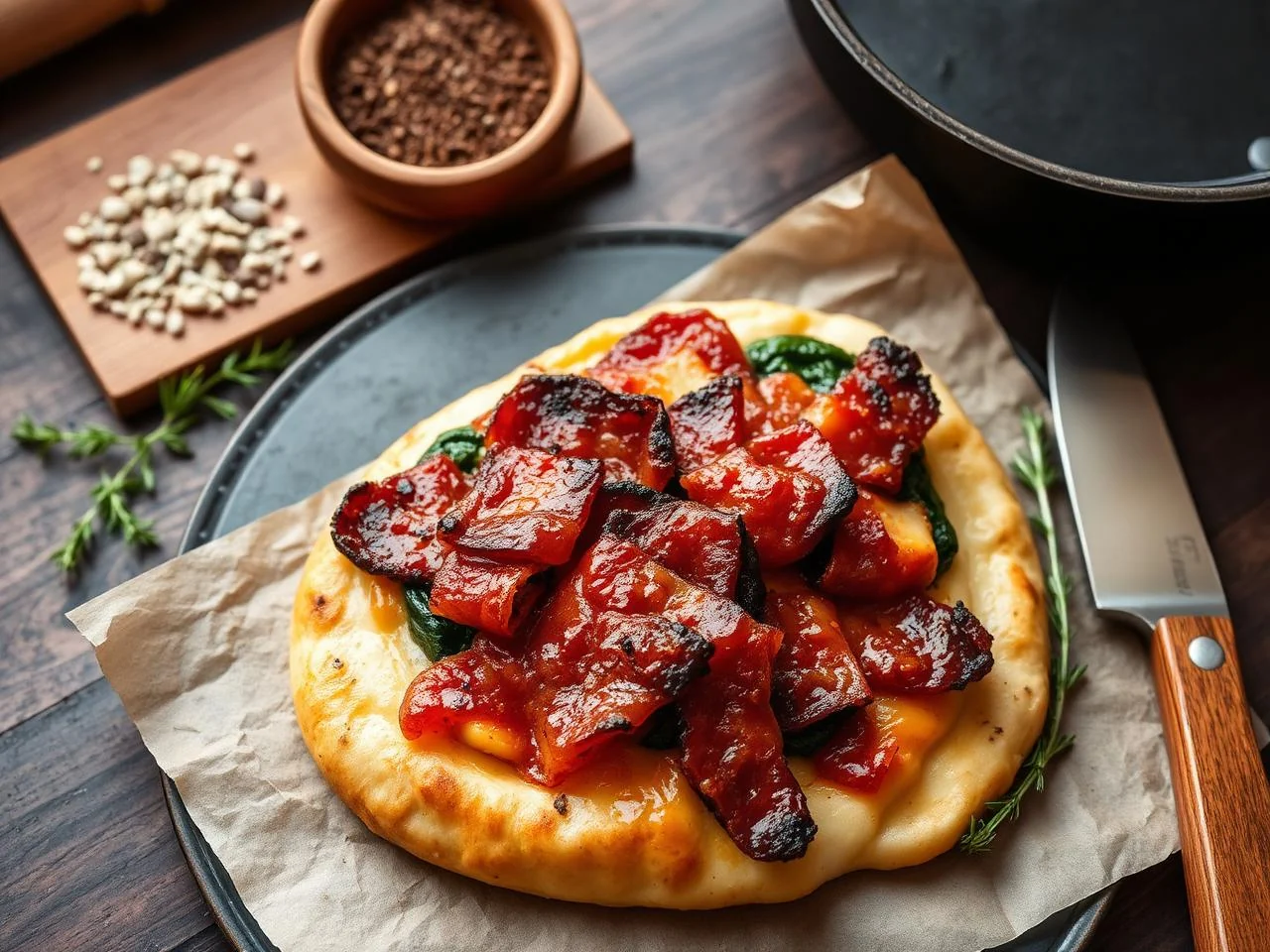 Bacon And Spinach Calzone