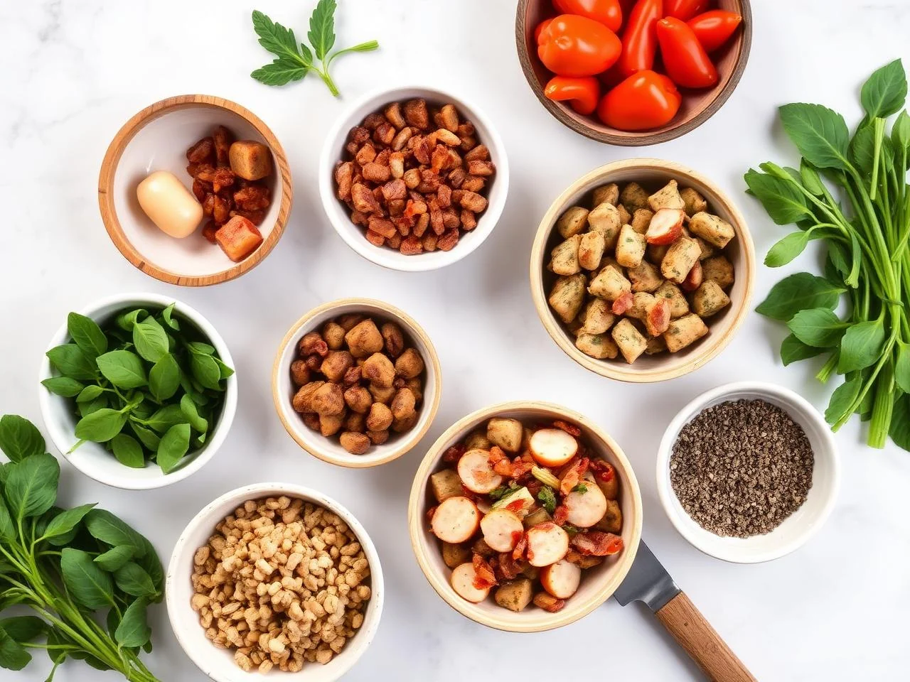Ingredients for Bacon And Spinach Skillet Quiche