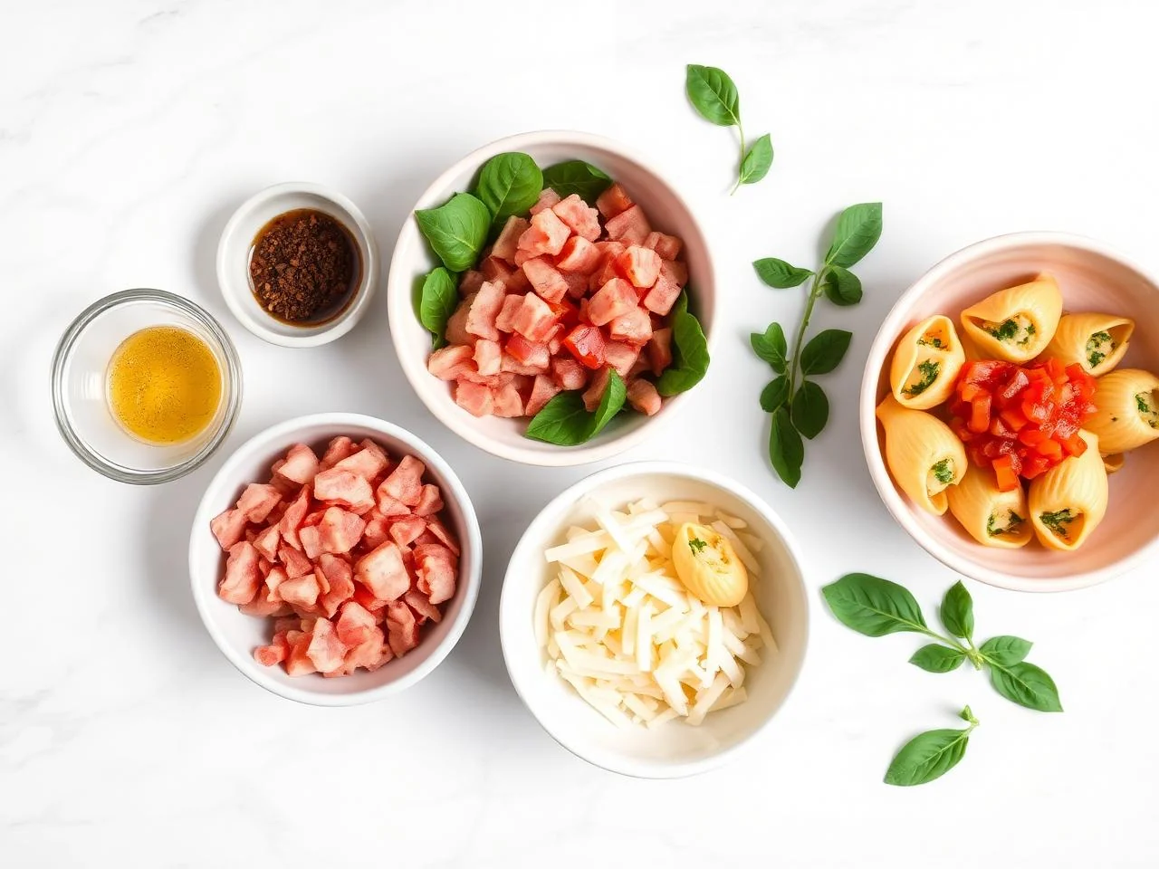 Ingredients for Bacon And Spinach Stuffed Shells