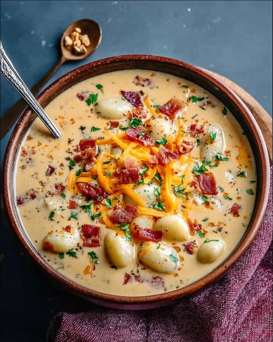 Bacon Cheddar Gnocchi Soup