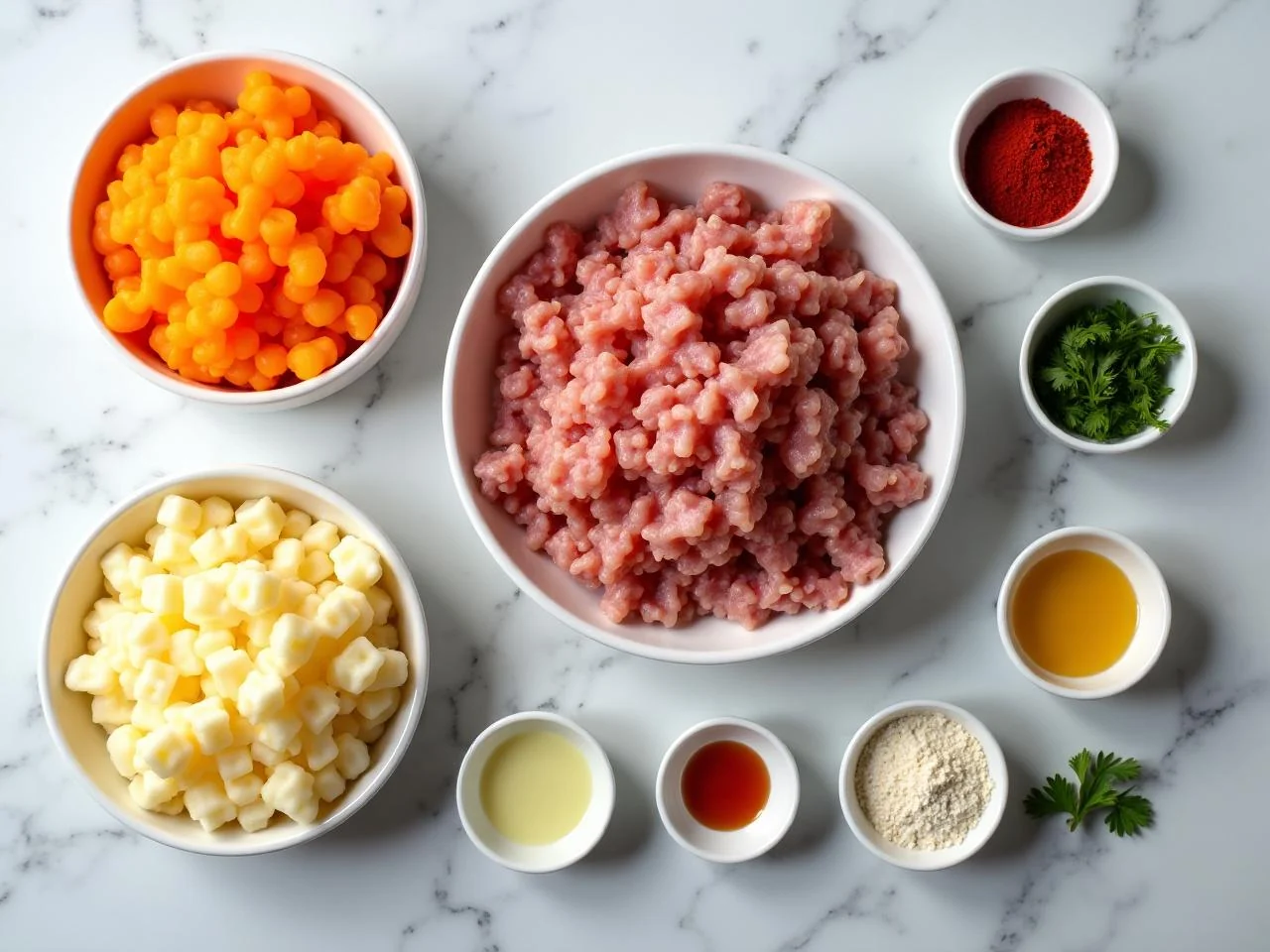 Ingredients for Bacon Cheeseburger