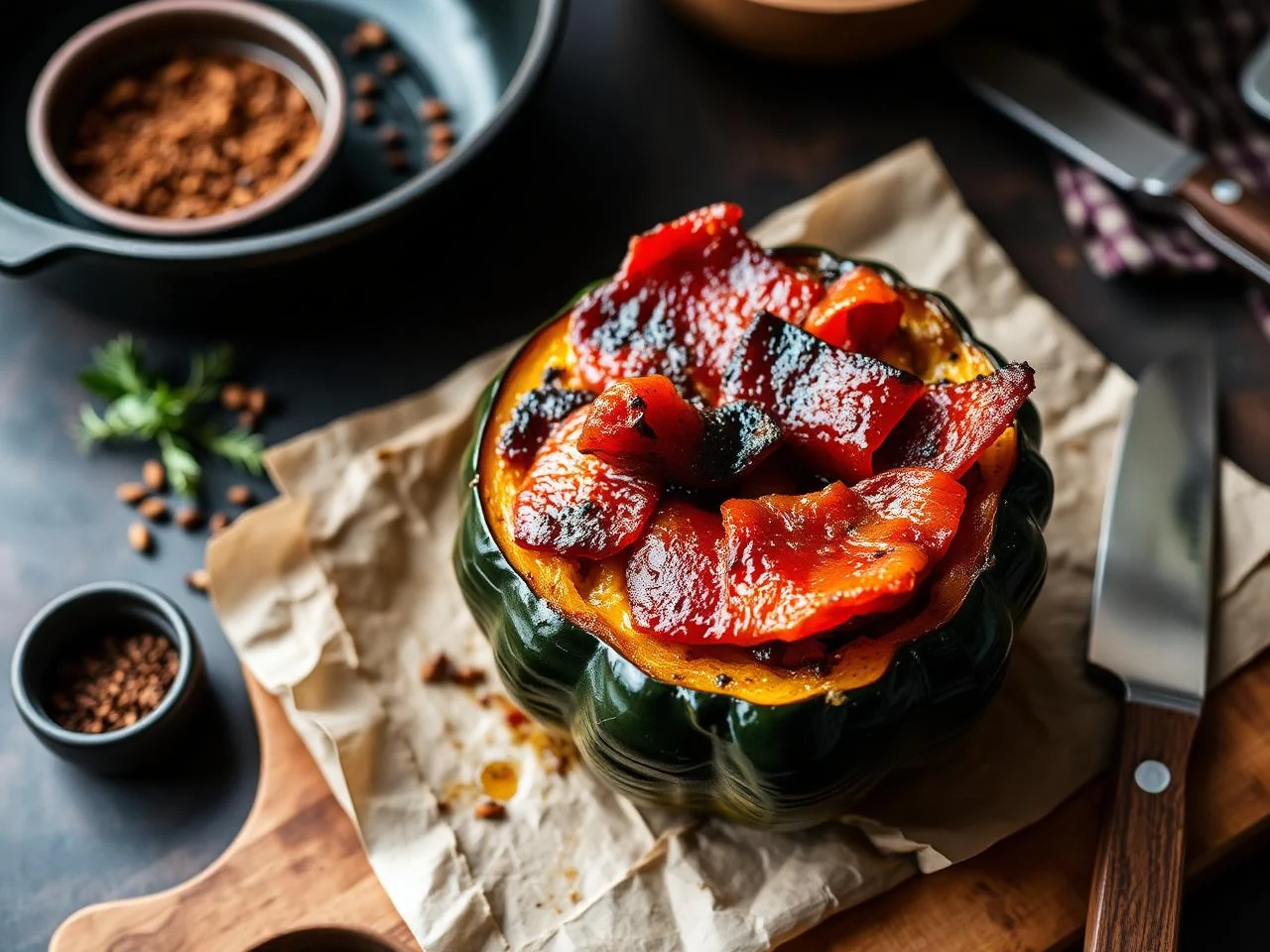 Bacon Stuffed Acorn Squash
