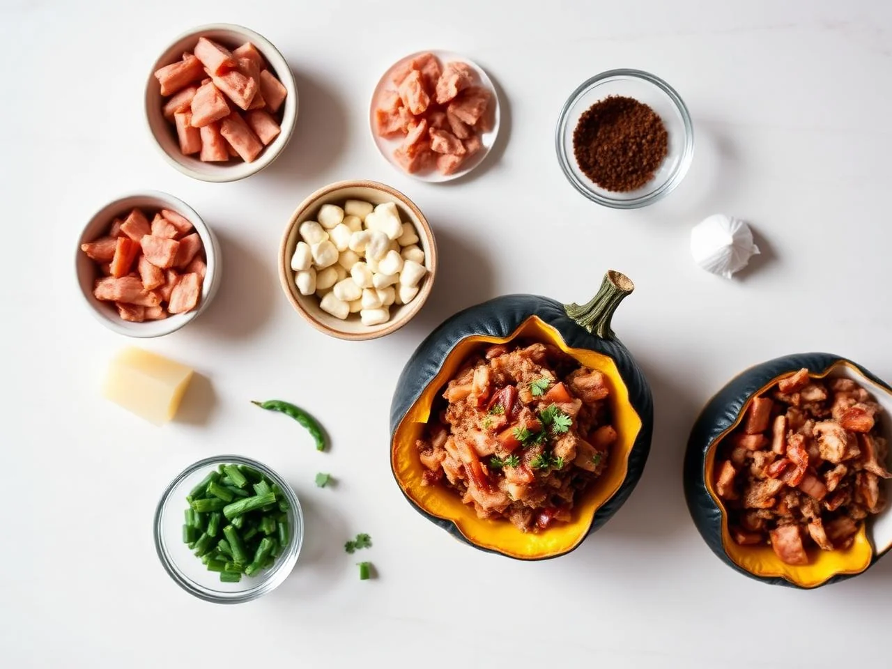 Ingredients for Bacon Stuffed Acorn Squash