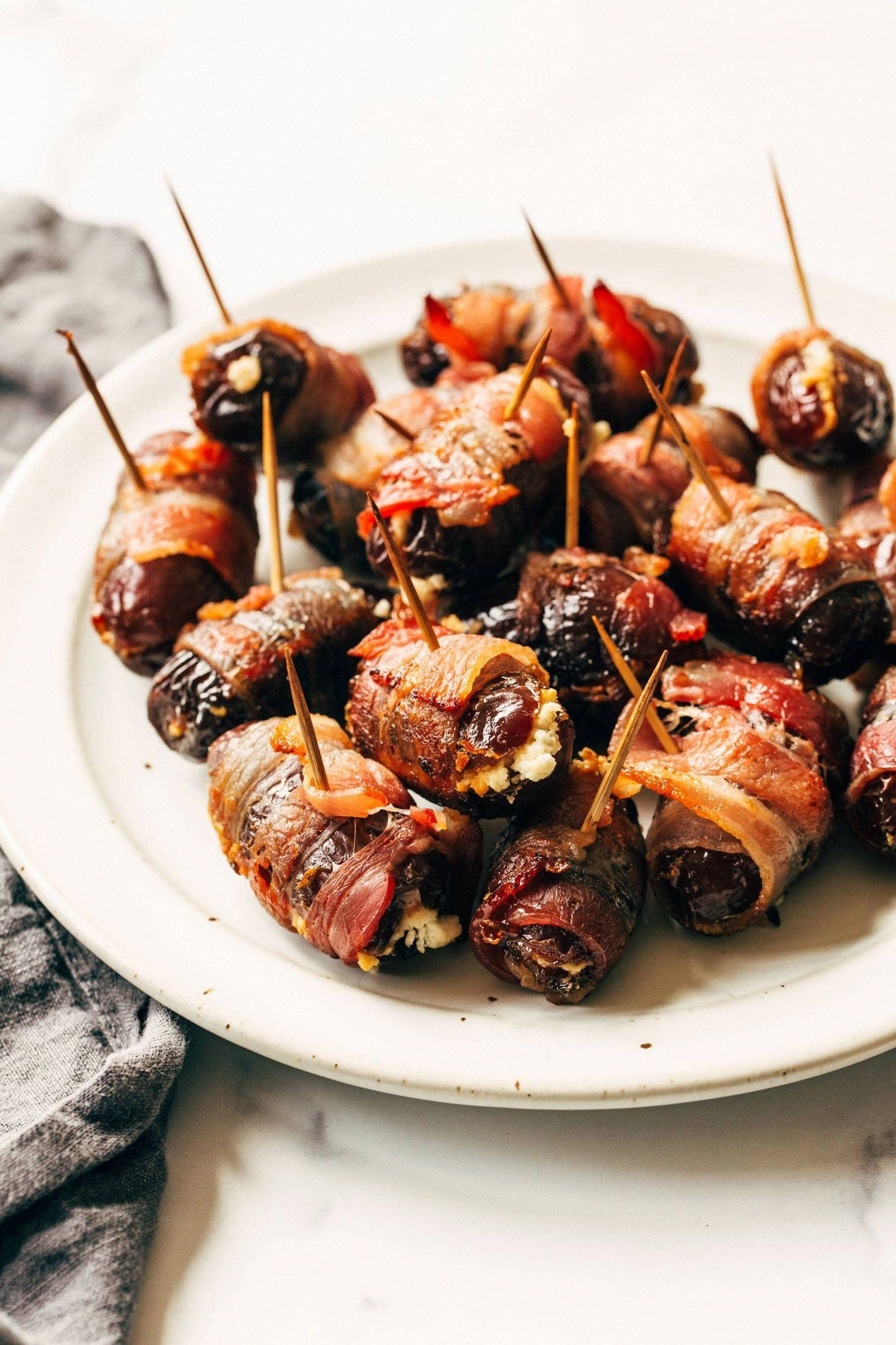 Bacon-Wrapped Dates with Goat 