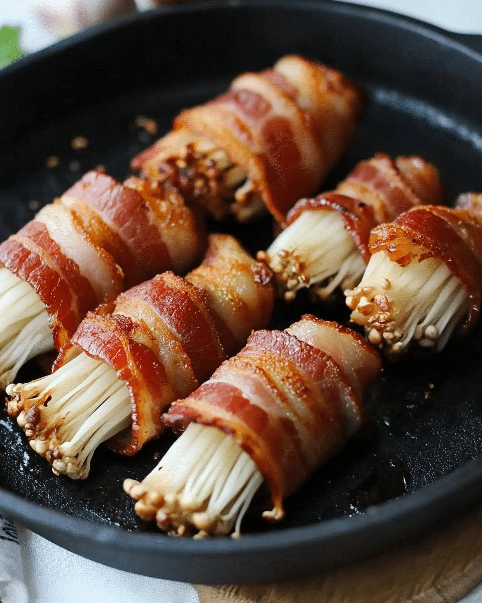 Bacon-Wrapped Enoki Mushrooms