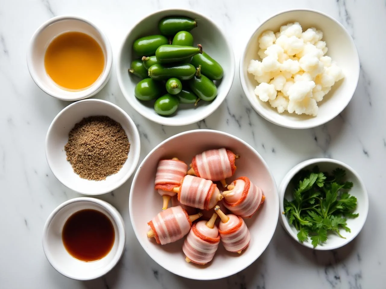 Ingredients for Bacon-Wrapped Jalapeno Poppers