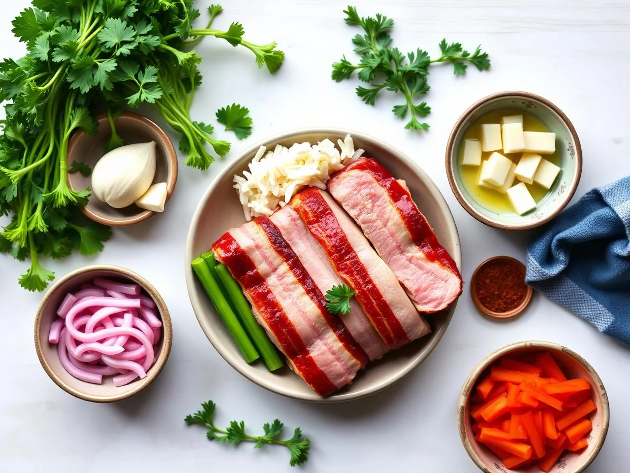Ingredients for Bacon Wrapped Pork Tenderloin Skillet