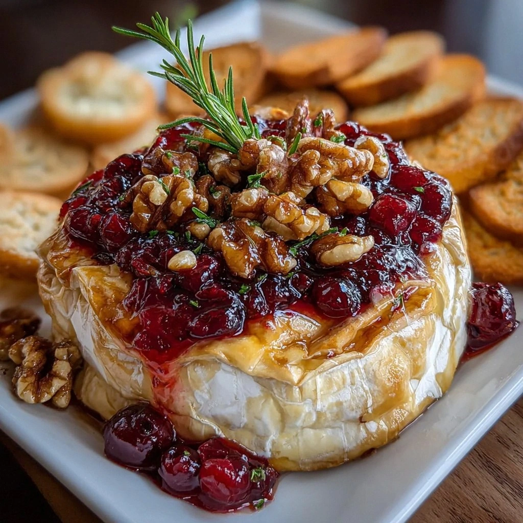 Baked Brie with Cranberry Jam
