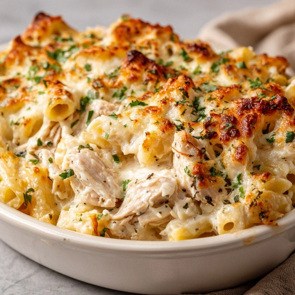Baked Chicken Alfredo Pasta : 