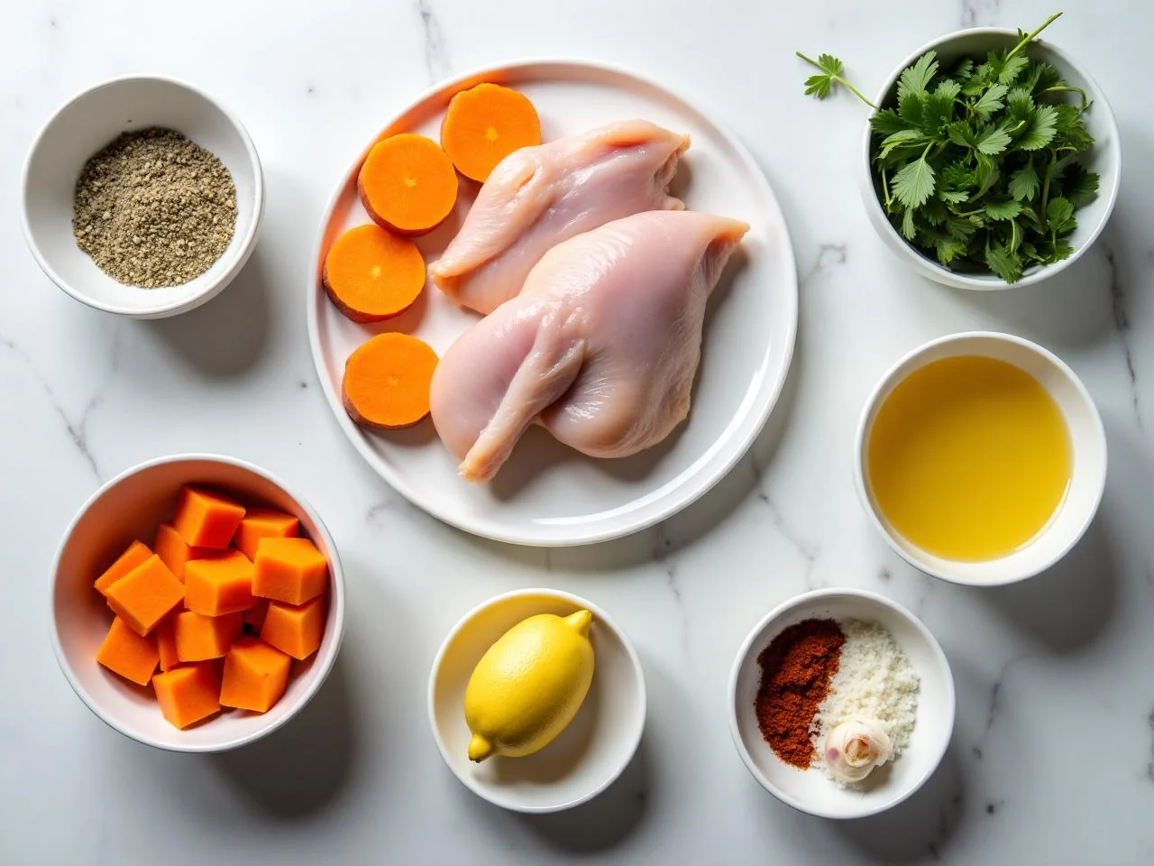 Ingredients for Baked Chicken With Sweet Potatoes