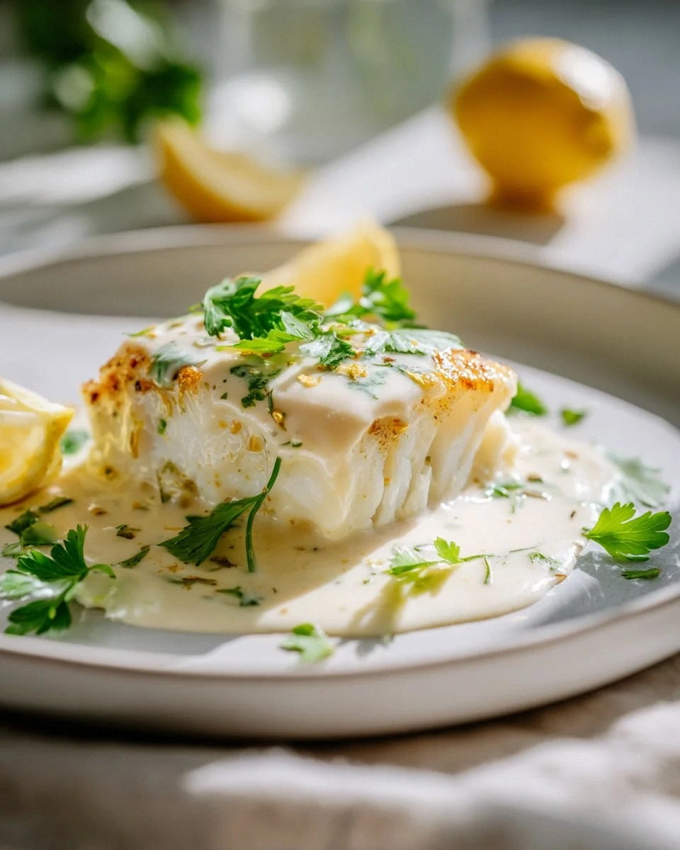 Baked Cod in Coconut Lemon Cream Sauce: A Creamy Delight