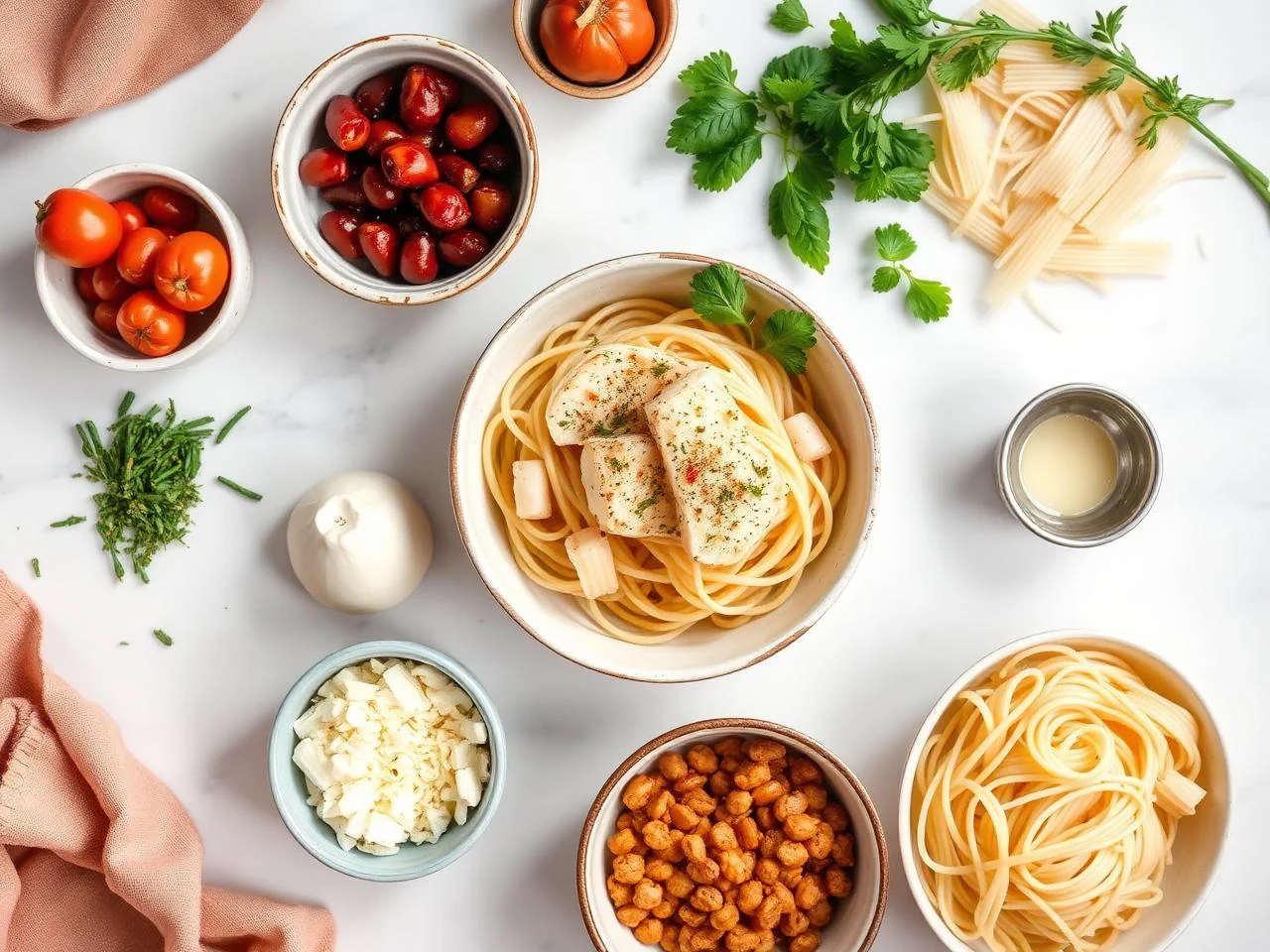 Ingredients for Baked Cod Pasta