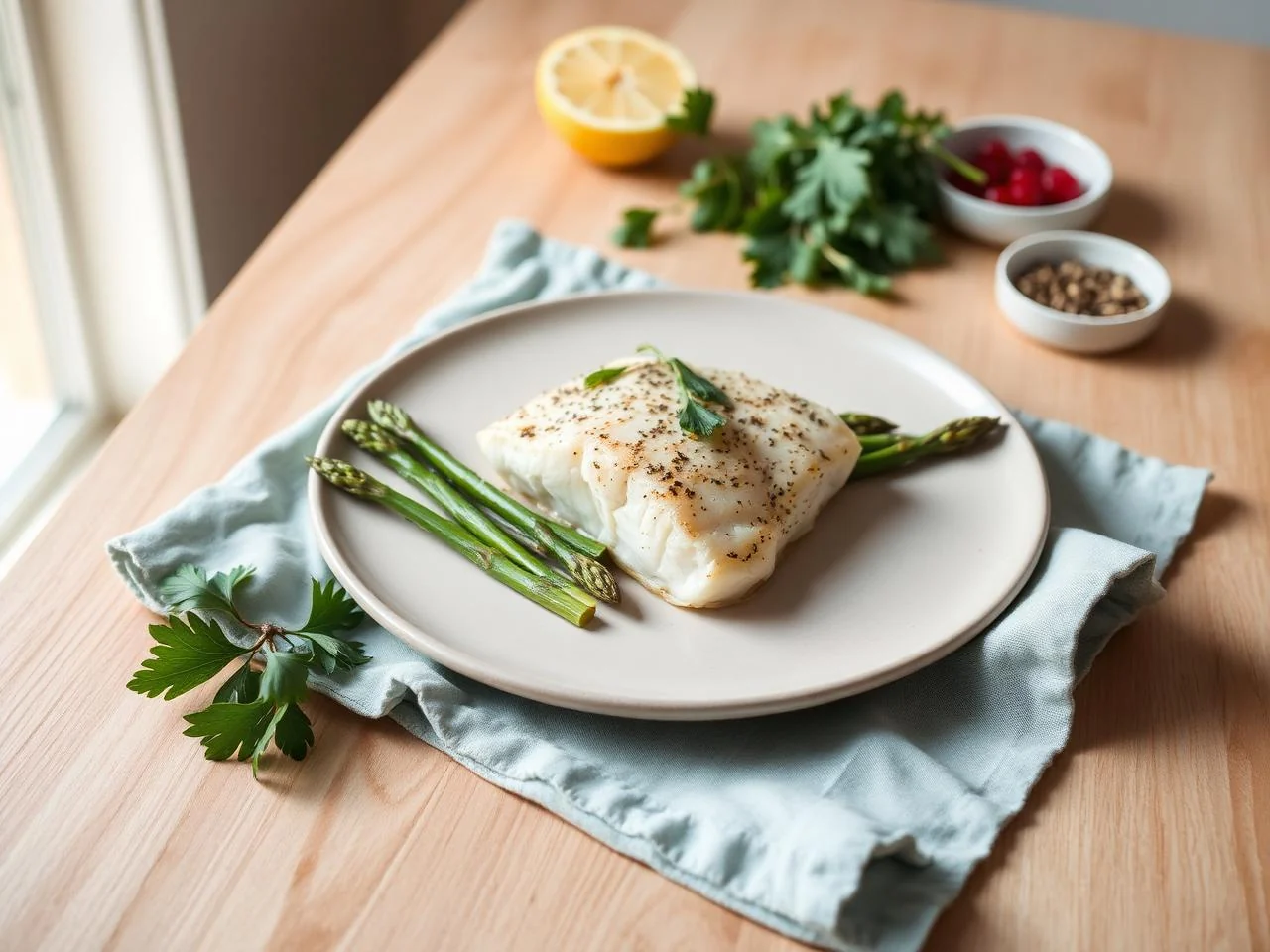 Baked Cod With Asparagus